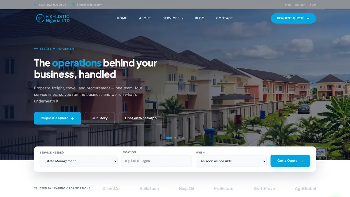 Fikelistic website homepage screenshot